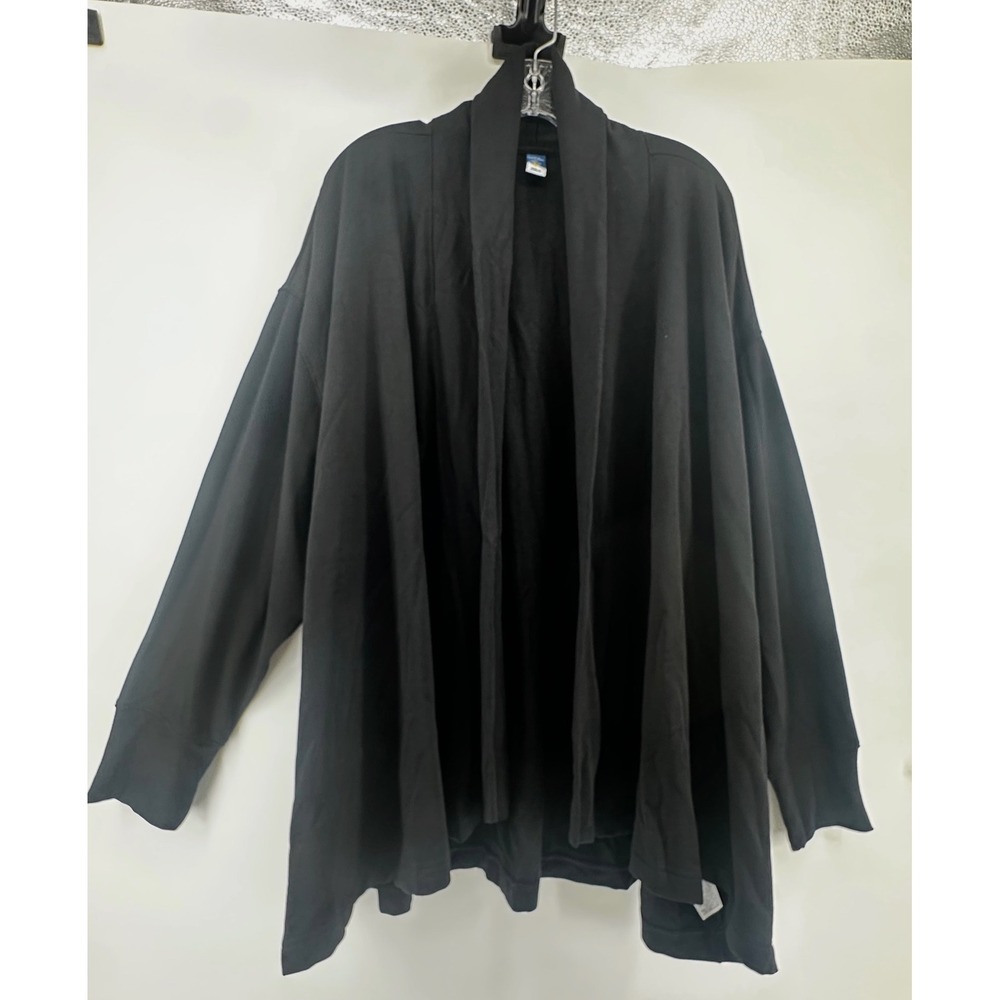 NEW Old Navy Womens 4X Black Live-In French Terry Open Front Cardigan